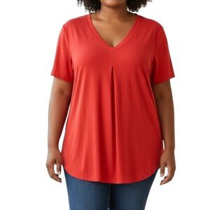 Avenue Women’s 18 Orange V-Neck Top